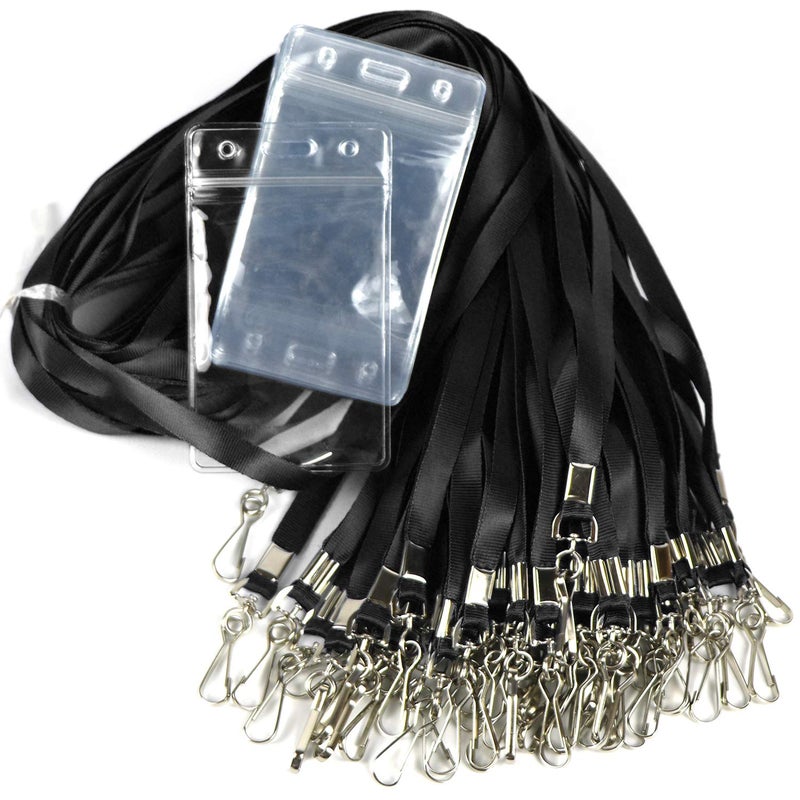 Ollain Lanyards with ID Holder Name Tags Card Lanyard J Hooks Clip 50 Pack Waterproof ID Badge Nametag and 50 Pack Lanyards - Image 5